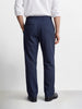 Men's Navy Blue Relaxed Staright Fit Solid Casual Trousers
