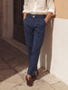 Men's Navy Blue Relaxed Staright Fit Solid Casual Trousers