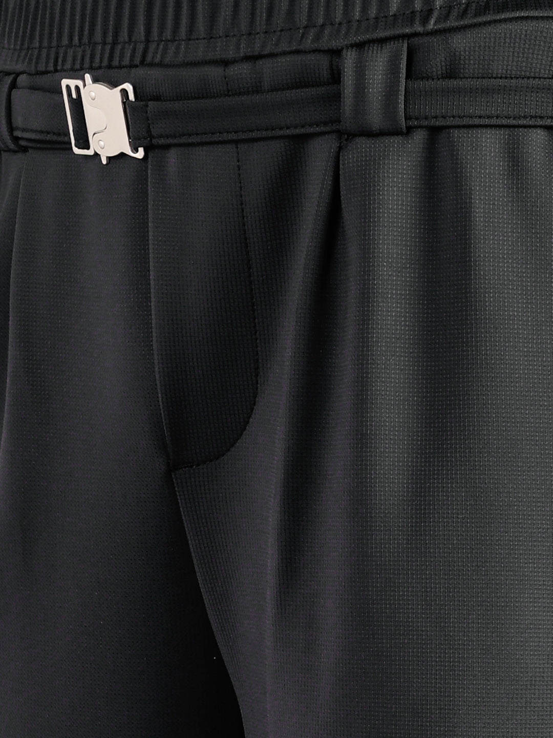 Men's Black Relaxed Staright Fit Solid Casual Trousers