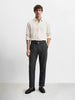 Men's Black Relaxed Staright Fit Solid Casual Trousers