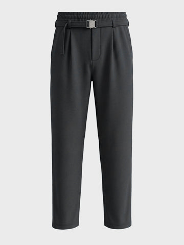 Men's Black Relaxed Staright Fit Solid Casual Trousers