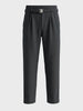 Men's Black Relaxed Staright Fit Solid Casual Trousers