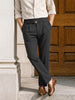 Men's Black Relaxed Staright Fit Solid Casual Trousers