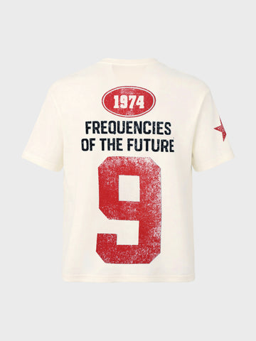 Men's Cream Relaxed Fit Printed Casual T-Shirt