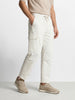 Men's White Relaxed Fit Solid Utility Cargo