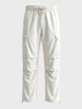Men's White Relaxed Fit Solid Utility Cargo