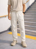 Men's White Relaxed Fit Solid Utility Cargo