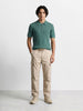 Men's Beige Relaxed Fit Solid Utility Cargo