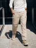 Men's Beige Relaxed Fit Solid Utility Cargo