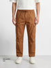 Men's Brown Relaxed Fit Solid Utility Cargo