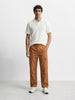 Men's Brown Relaxed Fit Solid Utility Cargo