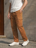 Men's Brown Relaxed Fit Solid Utility Cargo