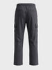 Men's Grey Relaxed Fit Solid Utility Cargo