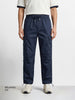 Men's Navy Blue Relaxed Fit Solid Utility Cargo