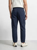 Men's Navy Blue Relaxed Fit Solid Utility Cargo