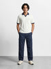 Men's Navy Blue Relaxed Fit Solid Utility Cargo