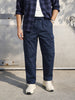 Men's Navy Blue Relaxed Fit Solid Utility Cargo