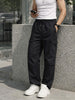 Men's Black Relaxed Fit Solid Utility Cargo