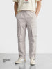 Men's White Relaxed Fit Solid Utility Cargo