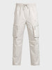 Men's White Relaxed Fit Solid Utility Cargo