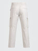 Men's White Relaxed Fit Solid Utility Cargo