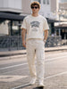 Men's White Relaxed Fit Solid Utility Cargo