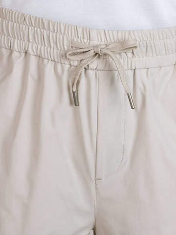 Men's White Relaxed Fit Solid Utility Cargo