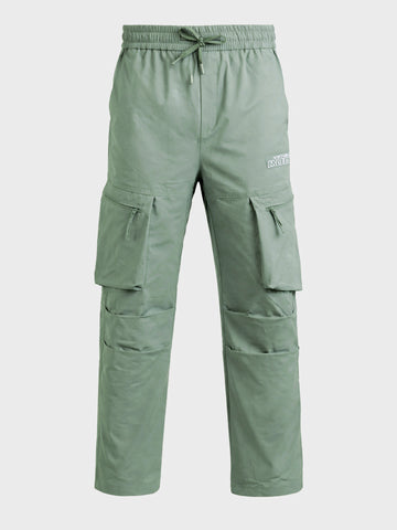 Men's Green Relaxed Fit Solid Utility Cargo
