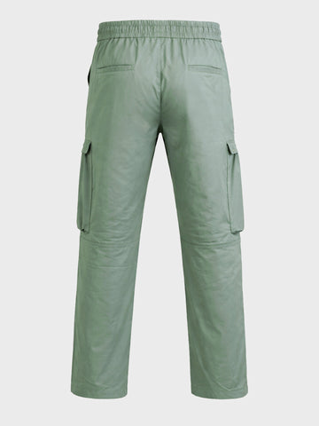 Men's Green Relaxed Fit Solid Utility Cargo