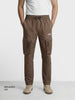 Men's Brown Relaxed Fit Solid Utility Cargo