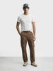 Men's Brown Relaxed Fit Solid Utility Cargo