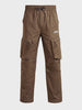 Men's Brown Relaxed Fit Solid Utility Cargo