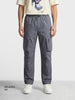 Men's Grey Relaxed Fit Solid Utility Cargo