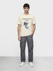 Men's Grey Relaxed Fit Solid Utility Cargo