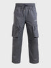 Men's Grey Relaxed Fit Solid Utility Cargo