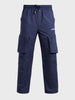 Men's Blue Relaxed Fit Solid Utility Cargo