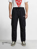 Men's Black Relaxed Fit Solid Utility Cargo
