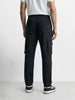 Men's Black Relaxed Fit Solid Utility Cargo
