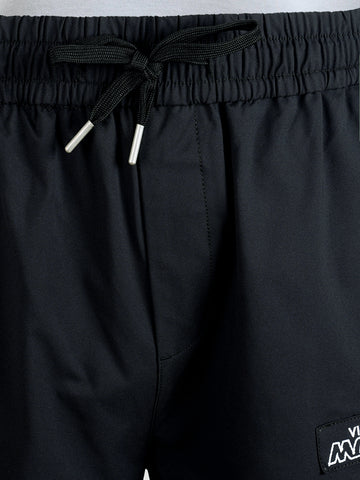 Men's Black Relaxed Fit Solid Utility Cargo