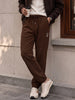 Men's Brown Relaxed Fit Solid Casual Joggers