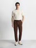 Men's Brown Relaxed Fit Solid Casual Joggers