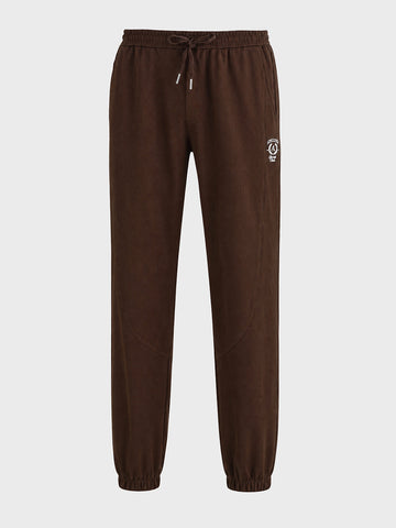Men's Brown Relaxed Fit Solid Casual Joggers