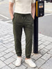 Men's Green Relaxed Fit Solid Casual Joggers