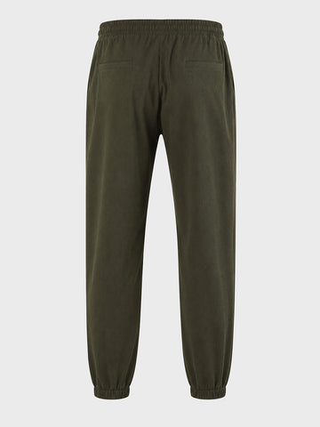 Men's Green Relaxed Fit Solid Casual Joggers