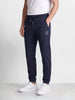 Men's Blue Relaxed Fit Solid Casual Joggers