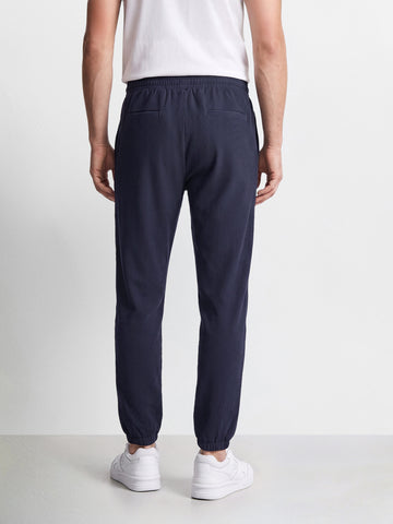 Men's Blue Relaxed Fit Solid Casual Joggers