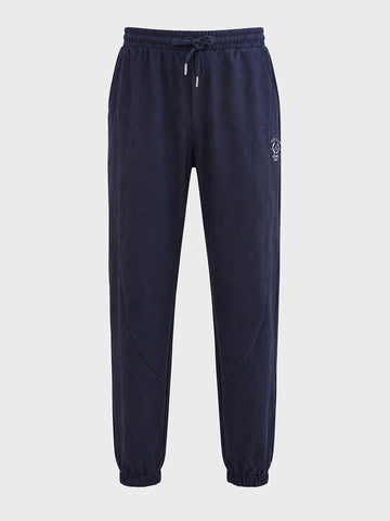 Men's Blue Relaxed Fit Solid Casual Joggers