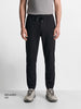 Men's Black Relaxed Fit Solid Casual Joggers