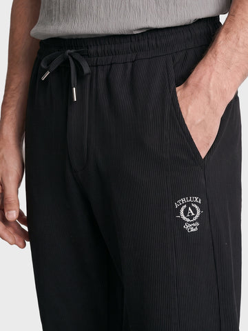 Men's Black Relaxed Fit Solid Casual Joggers