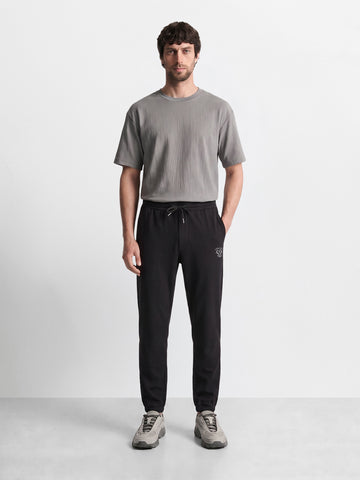Men's Black Relaxed Fit Solid Casual Joggers